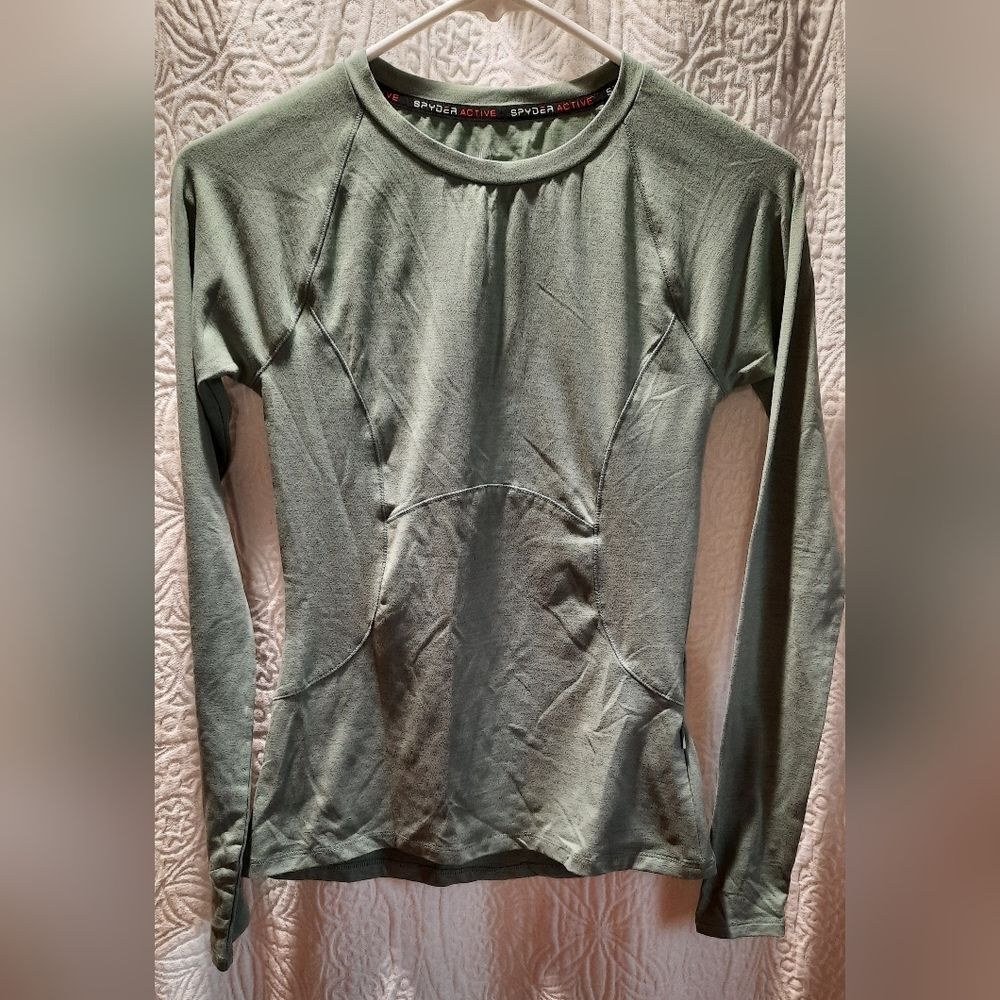 Spyder Shirt Womans Green XS Outdoor Sporty Casual Workwear Rugged Streetwear - Picture 2 of 14
